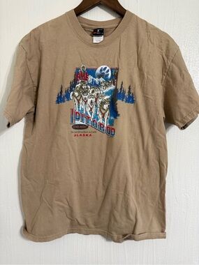 Hanes Beefy Iditarod The Last Great Race On Earth Husky Brown T Shirt Large